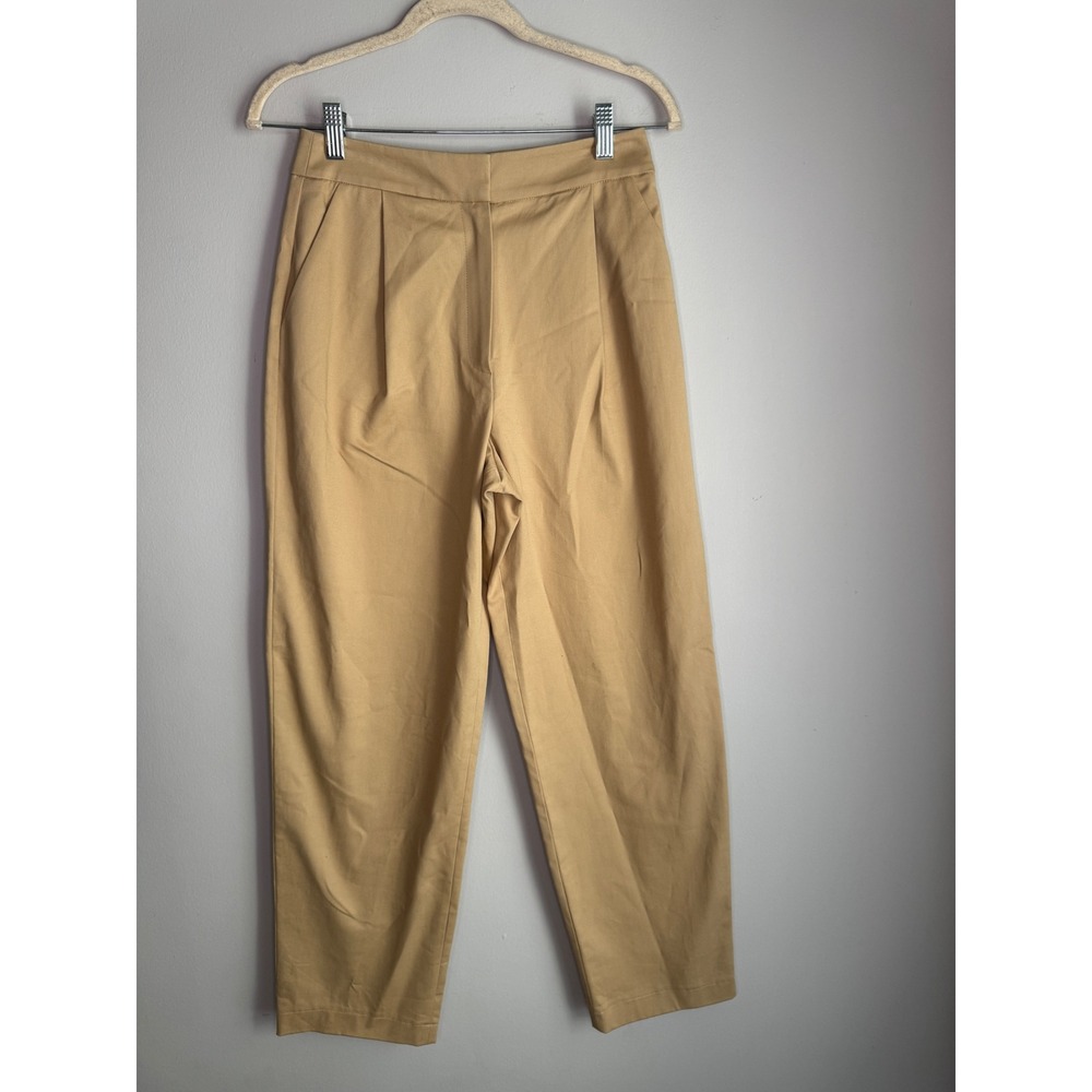 Exquise Anthropologie Cedar Pleated Tapered Pants Tan High Rise XS